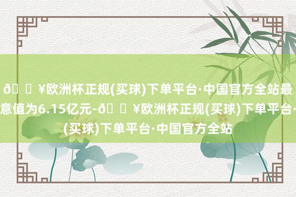🔥欧洲杯正规(买球)下单平台·中国官方全站最新钞票净值蓄意值为6.15亿元-🔥欧洲杯正规(买球)下单平台·中国官方全站