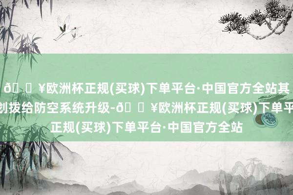 🔥欧洲杯正规(买球)下单平台·中国官方全站其中12亿欧元专诚划拨给防空系统升级-🔥欧洲杯正规(买球)下单平台·中国官方全站